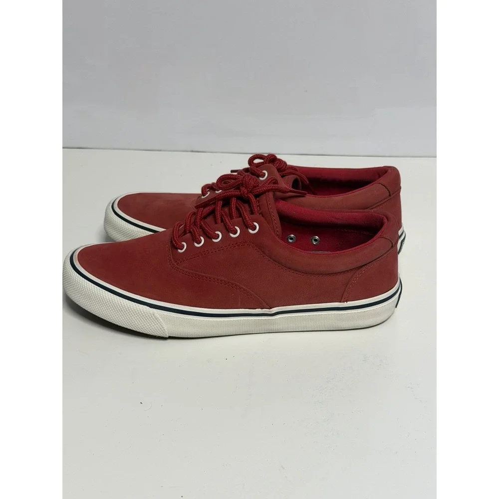 US 8 Sperry Shoes Men's Washable Red Lace Up Casual Shoes Sneakers New